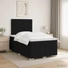 vidaXL LED posteljni pod z vzmetnico Črna 120 x 190 cm Blago