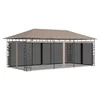 Vidaxl Paviljon z mrežo proti komarjem 6x3x2,73 m taupe 180 g/m2