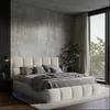 MID.YOU OBLAZINJENA POSTELJA 160 cm x 200 cm , les, tekstil, leseni material bež
