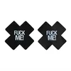 SuperLove Cross Nipple Covers Fuck Me! Black
