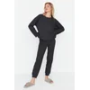 Trendyol Smoky Cotton Textured Knitted Pajamas Set