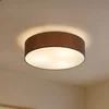 Stropna svetilka Lindby Sebatin, O 50 cm, svetlo rjava, tkanina, E27 - spalnica - Sodobni - rjava, bela, mat nikelj - Tkanine/tekstil