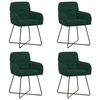 vidaXL vidaXL Jedilni stoli 4 pcs Žamet Temno zelena 59 x 56,5 x 86 cm, (5000296690)