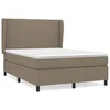 Vidaxl Box spring postelja z vzmetnico taupe 140x200 cm blago