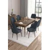 Hanah Home Set Trpezarijski sto i 6 stolica Are, Antracit-braon
