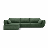Temno zelen kotni kavč (levi kot) Vanda - Mazzini Sofas