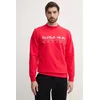 Pulover Red Bull Racing x Pepe Jeans TEAM LOGO CREW moški, rdeča barva, RM580017