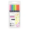 Tombow Fudenosuke komplet markerjev s čopičem trdota 1 - trd 6 neonskih barv