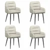 vidaXL vidaXL Jedilni stoli 4 pcs Žamet Krem 59 x 59,5 x 90 cm, (5000296649)