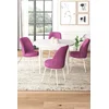 Hanah Home Set Trpezarijski sto i 4 stolice, Ljubičasto-beli
