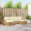 Set vanjskih sofa 6 pcs Bijela i krem 257 x 122,5 x 73 cm