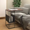 vidaXL Stranska mizica črna 55x36x59,5 cm inženirski les