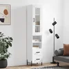 Visoka komoda bijeli 34,5x34x180 cm od konstruiranog drva