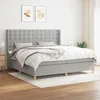 shumee Box spring postelja z vzmetnico svetlo siva 200x200 cm blago