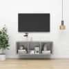Zidni TV ormarić boja betona 37x37x107 cm od konstruiranog drva