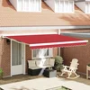 Skrovita tenda Crvena 400 × 300 cm Tkanina i Metal