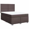 Vidaxl Box spring postelja z vzmetnico temno rjav 140x190 cm blago
