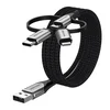 Vention USB 2.0 na 3v1 Micro-B&USB-C&Lightning 1m kabel, siva