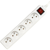 PremiumCord extension cord 10 m 230 white, 5 drawers + switch