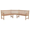 Kutna vrtna klupa 185 x 185 x 90 cm od masivne tikovine