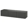 BESTA TV stalaža s vratima, tamnosiva/Lappviken tamnosiva, 180x42x38 cm