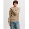 JACK & JONES Pulover JJPANNEL svetlo rjava