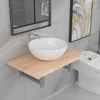 Dvodijelni set kupaonskog namještaja keramički boja hrasta