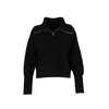 Trendyol Curve Black Turn-down Collar Zippered Crop Knitwear Cardigan