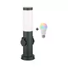 Brilagi - LED RGBW spoljna lampa sa 2 utičnice 1xE27/15W/230V 40 cm IP44 antracit