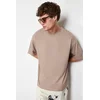Trendyol Mink Oversize/Wide-Fit Basic 100% Cotton T-Shirt