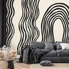Tapeta moderne črno-bele valovite linije - 392x264