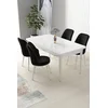 Hanah Home Set Trpezarijski sto i 4 stolice Nil, Crno-beli