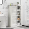 vidaXL Kopalniška omarica Bela 68 x 34 x 110 cm Trdna borovina