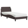 Vidaxl Postelja z vzmetnico Dover temno rjava 90x190 cm blago