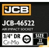 JCB Udarna glava 3/4 22mm 6-hran Cr-Mo NASTAVNI KLJUČ