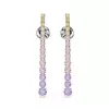 Swarovski Uhani rumena/sivka/roza/srebrna
