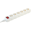 home Produžni kabel, 6 utičnice, prekidač, 1.5mm2,1.5 met, beli - NV 6K/WH/1,5