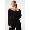 Trendyol Gold Carmen Collar Sparkly Knitted Bodysuit