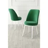 Hanah Home set trpezarijskih stolica Jaxe 4 kom, smaragdno zelena tkanina Babyface, bele metalne noge