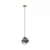 Luster na sajli CRISTAL 1xE14/15W/230V mesing/zadimljeno crna