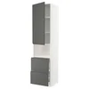 METOD / MAXIMERA Vis.elem.mikrotal. s vratima/2fioke, bela/Voxtorp tamnosiva, 60x60x240 cm