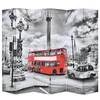 Vidaxl Zložljiv paravan 228x170 cm londonski avtobus črn in bel