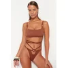 Trendyol High Leg Bikini Bottoms With Ecru Accessories