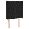 Uzglavlje s ušima crno 83x16x118/128 cm baršunasto