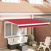 Skrovita tenda Crvena 300 x 250 cm Tkanina i Metal