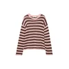 Pull&Bear Pulover čokolada/roza