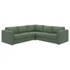 VIMLE Ugaona sofa, 4-sed, Knäbäck sivozelena