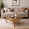 Hanah Home klub sto Capella 95, 95 cm, hrast