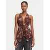 Juicy Couture Bluza JCWCT226340 Rjava Slim Fit