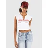 True Religion Anniversary Tr Ribbed V Notch ženska majica white